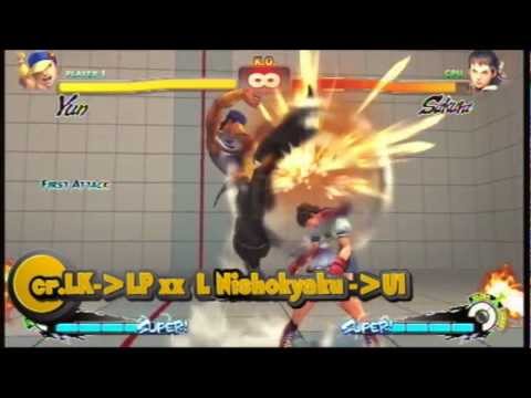 SSFIV AE 2K12: Yun's L Nishokyaku to Ultra 1 Character Specific Combos