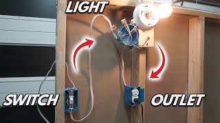 How To Wire A Single Pole Switch To A Light Fixture With An Outlet On The Same Circuit! DIY Tutorial