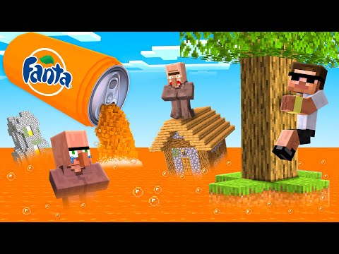 Surviving Fanta Tsunami with Doorbin in Minecraft..