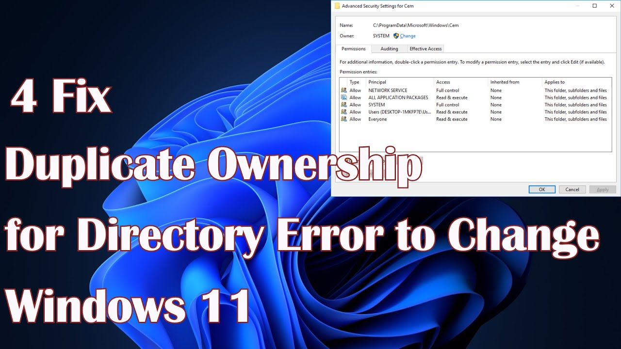 Duplicate Ownership for Directory Error 4 Ways to Change it