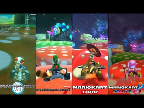 Evolution Of Wii Mushroom Gorge Course In Mario Kart Games [2008-2023]
