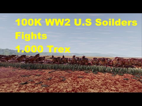1.000 T-REX vs 100.000 WW2 Assault soilders - Ultimate Epic Battle Simulator
