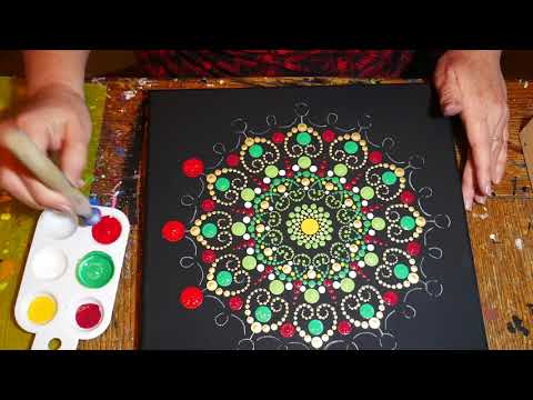 How to paint dot mandalas with Kristin Uhrig-#27 Using a Stencil