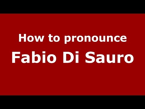 How to pronounce Fabio Di Sauro (Italian/Italy)  - PronounceNames.com