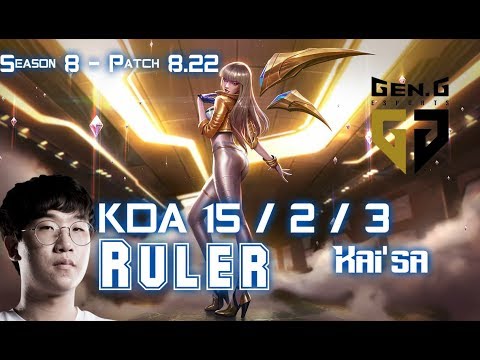 GEN Ruler KAI'SA vs ASHE ADC - Patch 8.22 KR Ranked