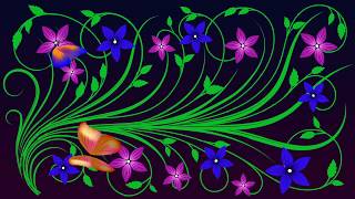 Growing Flourishes Flower Plant and Butterflies Animation