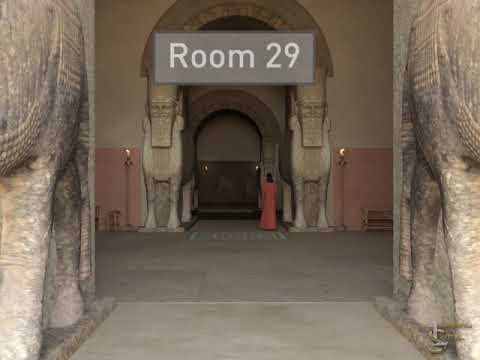 Southwest Palace, Nineveh, flyover and flythrough showing Carlos Museum fragments in context