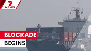 Download lagu US Navy blockades Iranian ports cutting oil exports | 7NEWS mp3