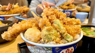 《豪華な天丼/日本橋 金子半之助》コスパ最強で大行列！絶品・豪快・贅沢な江戸前天丼の特上！