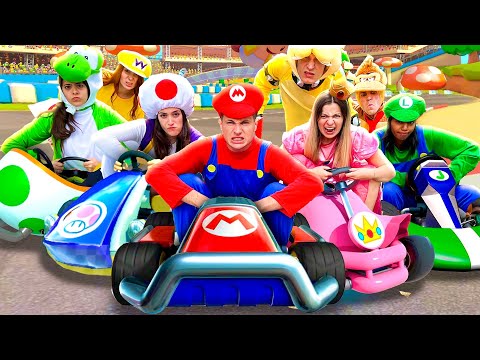 LET'S PLAY MARIO KART IN REAL LIFE WITH OUR CHALLENGE FRIENDS!🚗