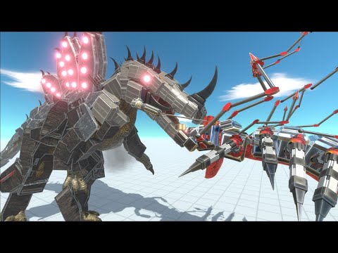 CYBORGSPINOSAURUS V2 VS SNAKE UNITS EPIC BATTLES - ANIMAL REVOLT BATTLE SIMULATOR