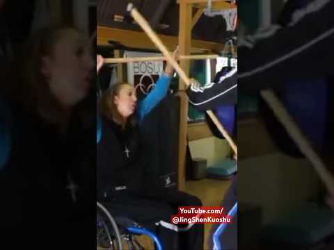 Bo Staff practice for Adaptive Martial Arts. #shorts #martialarts #disability