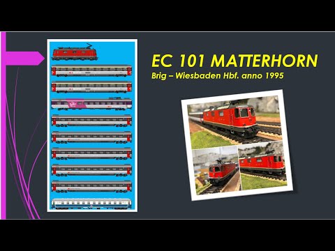 Re 4/4 con EC 101 MATTERHORN , Brig - Wiesbaden Hbf