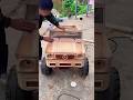 Poor Dad Build A Car From Wood Mini Wood Toy Woodworking Art Skill Wood Hand Shorts