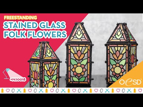 Stained Glass Window Hanging - Folk Flower Cluster – Kennedy Sue