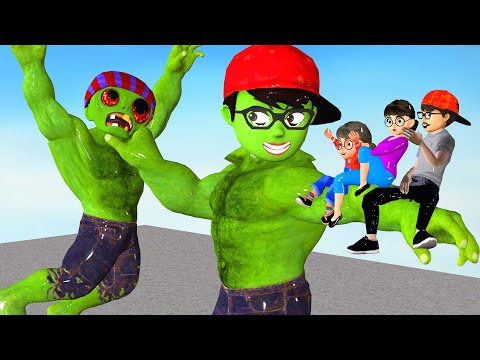 Fat Nick Learns Martial Arts - Scary Teacher 3D Nick Hulk Rescues Miss T and Protect Small Family