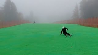 La nuova pista da sci sintetica sul Nevegal: il video delle prime discese