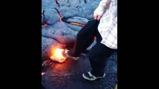 kid accidentally pops this huge lava bubble...