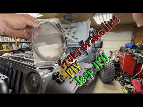 DIY HOW TO REPLACE JEEP JKU FRONT BRAKE LINE | Teraflex 4353310