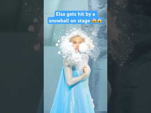 Elsa gets hit by a snowball on stage. #elsa #frozen #broadway #dress #fire #funny  #ai #snow #ia