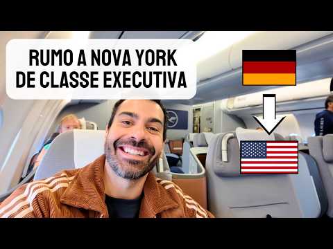 Voltando pra Nova York de Classe Executiva no A340-600 da Lufthansa! Minha Experiência Completa