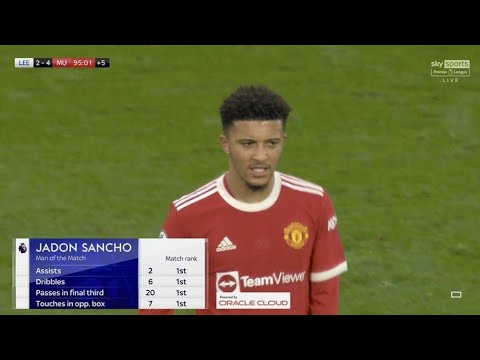 Jadon Sancho against Leeds United (20/02/2022) - 2 Assists