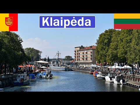 Lithuania, Klaipėda walking in city centre , old town and city park [4K]
