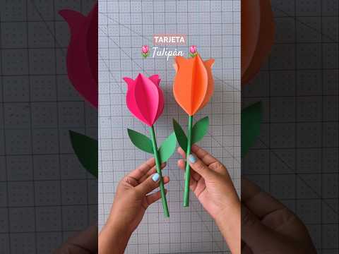 Tulip Card 🌷 Easy to make! 😍 DIY Mother's Day #uniquegifts #crafts #cards #mom