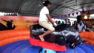 Mechanical Bull Ride CRASHED @ National Horse Show 2010