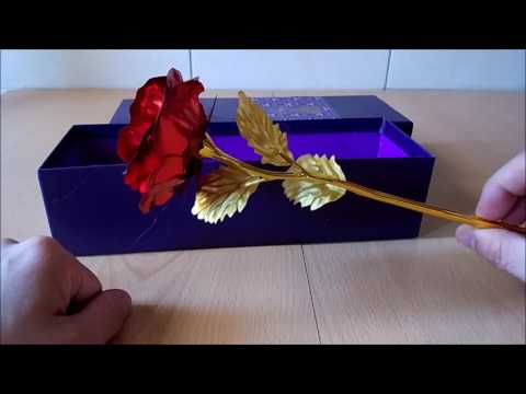 Artificial gold plated rose flower