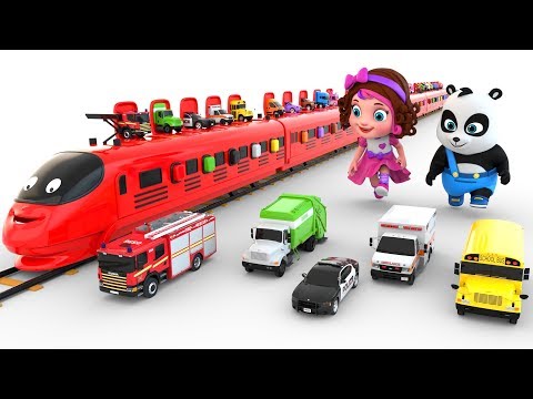Pinky and Panda play with Preschool Toy Train