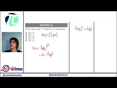 UFRR 2020 - Matemática - Q. 12 | Se f(x) = log3 x e g(x) = 32x então, h(x) = | Profº Pedro Lima