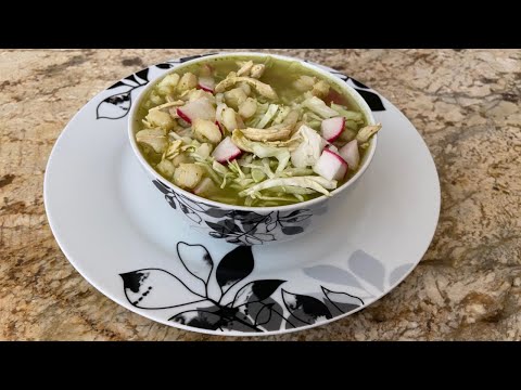Como preparar Pozole verde de pollo sabroso y fácil de preparar
