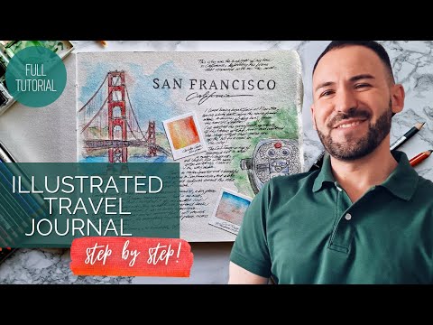 Illustrated Travel Journal made easy! 🖋🖌 Full tutorial in 7 steps 📖