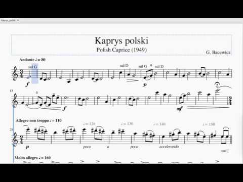 Kaprys Polski, Polish Caprice, Grażyna Bacewicz, violin -sheet music, nuty
