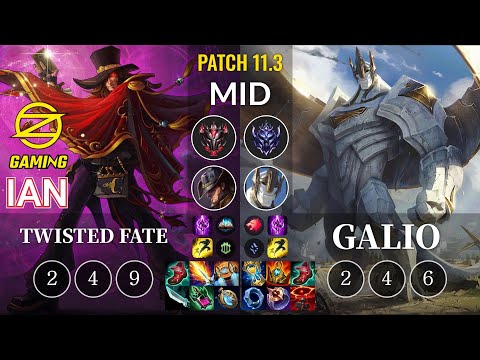 OZ Ian Twisted Fate vs Galio Mid - KR Patch 11.3