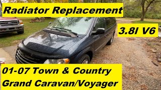 Radiator Replacement Chrysler Town and Country Grand Caravan Voyager 2001-2007 01 02 03 04 05 06 07