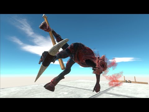 Throw units into the spiked wall with the BIG BALLIST - Animal Revolt Battle Simulato