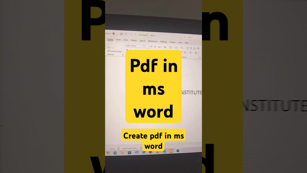 How to generate a pdf file in ms word using save command #msword #pdf #windows