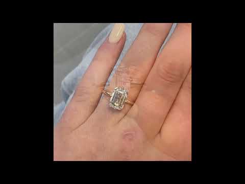 3 carat Lab Grown Emerald Cut Diamond Engagement Ring