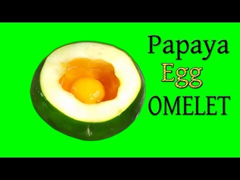 How To Cook An Egg OMELET In A Papaya | Papaya Rare Recipe | Wild Survival Style - My Father  Recipe Video
