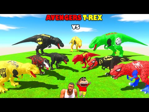 EVERY AVENGERS T-REX🔥Spiderman T-REX vs BATMAN T-REX vs HULK T-REX vs BUMBLEBEE T-REX vs LAVA T-REX