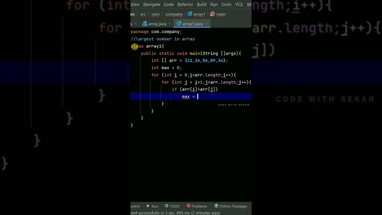 print the largest element in array java program | java array program #coding #java #array