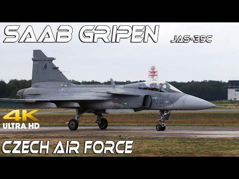 4K UHD Saab Jas Gripen J-39C  .Czech Air Force . The Flying Bullet Display !!!