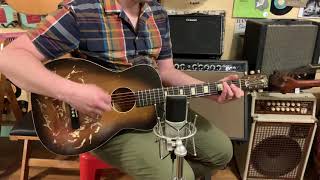 Video thumbnail for 1950s Harmony H610 Gene Autry Melody Ranch parlor guitar (rebraced to x) by Jake Wildwood & Co