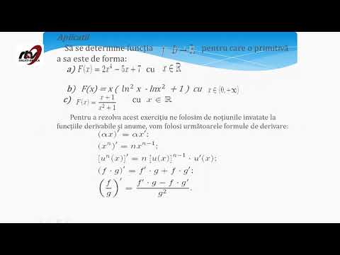 MATEMATICA CLASA a XII a   Integrala nedefinita a unei functii