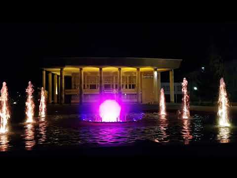 Glowing fountain in Novocheboksarsk city . Chuvash Republic. Russia 🇷🇺