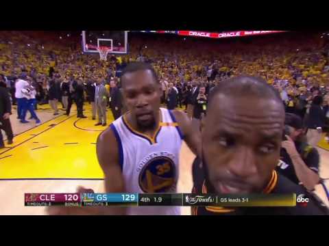 The Final Minute of the 2017 NBA Finals Game 5 - Warriors 129 Cavs 120