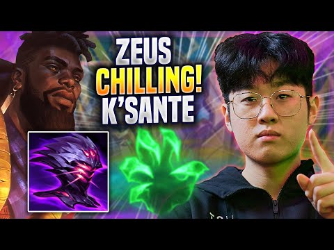 ZEUS CHILLING WITH K'SANTE! - T1 Zeus Plays K'sante TOP vs Fiora! | Preseason 2023