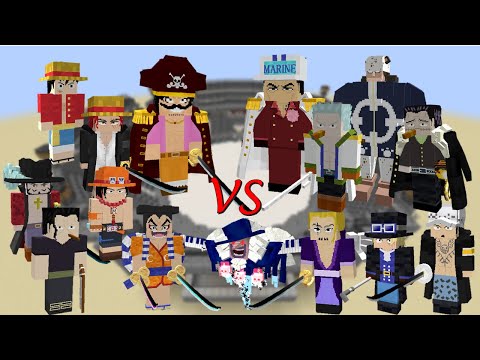 ONE PIECE(Mine Piece) Characters mob battle!  Minecraft mob battle!